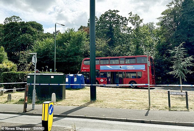 Police cordoned off the scene following the collision in Bexleyheath