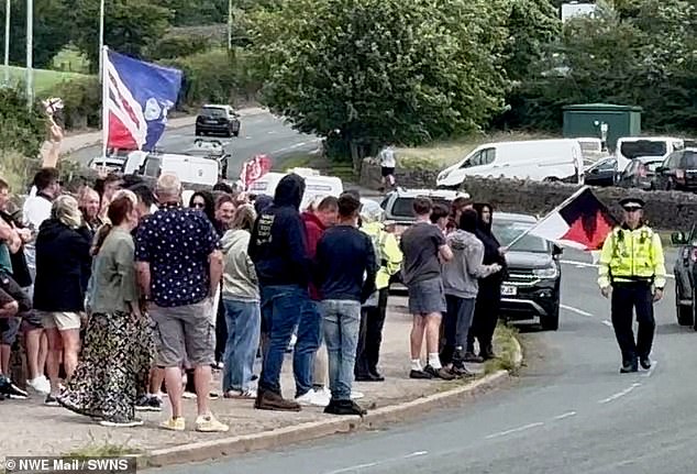 This week angry protesters were allegedly 'bussed in' from out of town to protest against the mosque being built