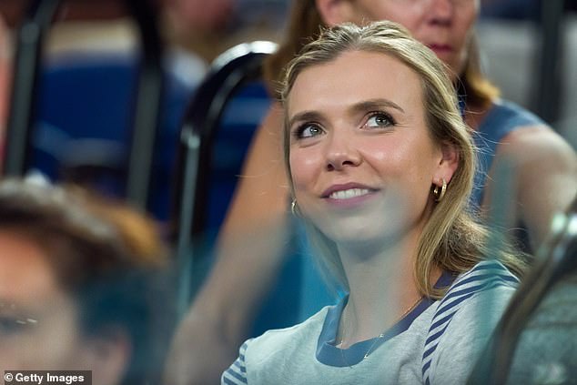 Boulter, pictured at the Australian Open, can often be seen in the crowd watching her man