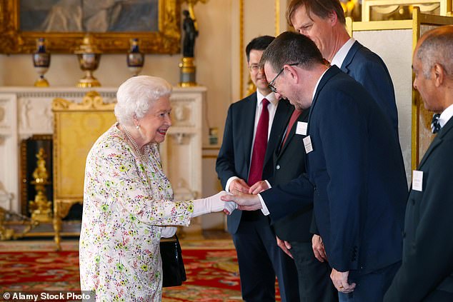 But it has also been the scene of demonstrations calling for the resignation of the MP, who since his suspension has served as an independent candidate. Pictured: Mr Gwynne meeting the late Queen