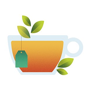 1-2 green tea bags, 75p