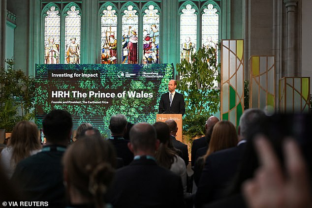 The Prince spoke at the event which acts as an opportunity for potential investors to connect with environmental solutions