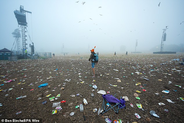 The Eavis family, who founded and still organise the world famous music event, also provide resources for the cleaning operation and ensure the site is restored to its original dairy-farm state, ready for the cow's to graze again