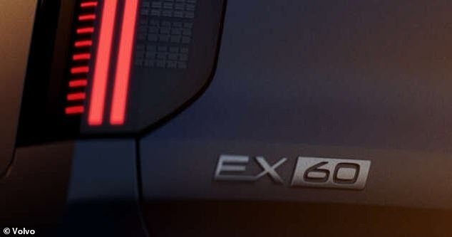 Volvo social media teased a photo of part of the back end and rear lights of the new electric EX60 model that will arrive in January 2026