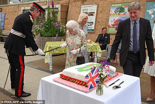 The late Queen was handed the sword by Edward Bolitho, the Lord-Lieutenant of Cornwall
