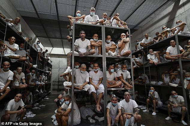 Inmates are forced to sleep on metal bunks without a mattress