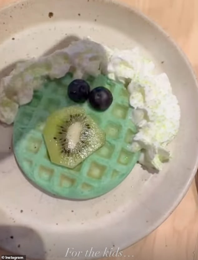 On St Patrick's Day in March, Meghan whipped up some picturesque green waffles for Archie, Lilibet and Harry to enjoy at breakfast time but people say the images look different