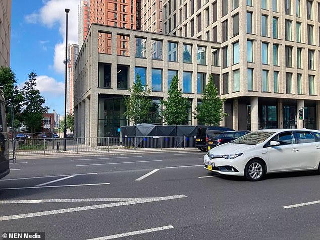 An area around the Leonardo Hotel and Victoria House apartments has been closed off, with a police block in place around a small space