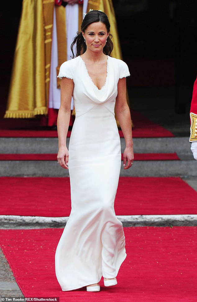 Pippa Middleton walked into Westminster Abbey behind her sister, in that now-iconic ivory satin Alexander McQueen bridesmaid gown
