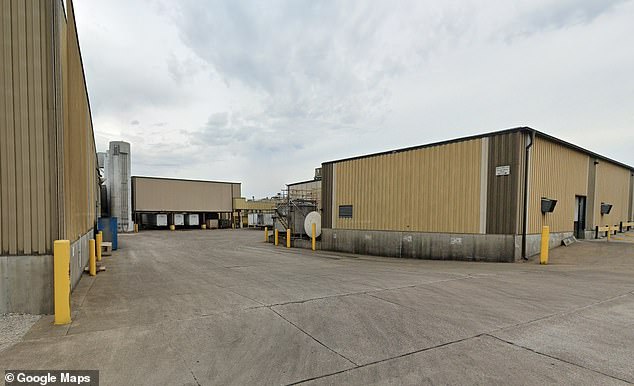 Nicolas Lopez Gomez, 38, a Guatemalan national who worked under the alias Edward Avila, died while cleaning the massive oven at the Gilster Marylee Cereal Plant in Perryville (pictured) on Thursday afternoon