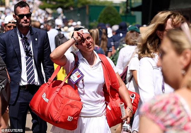 Earlier on, Ons Jabeur struggled physically and was forced to retire from her match in tears