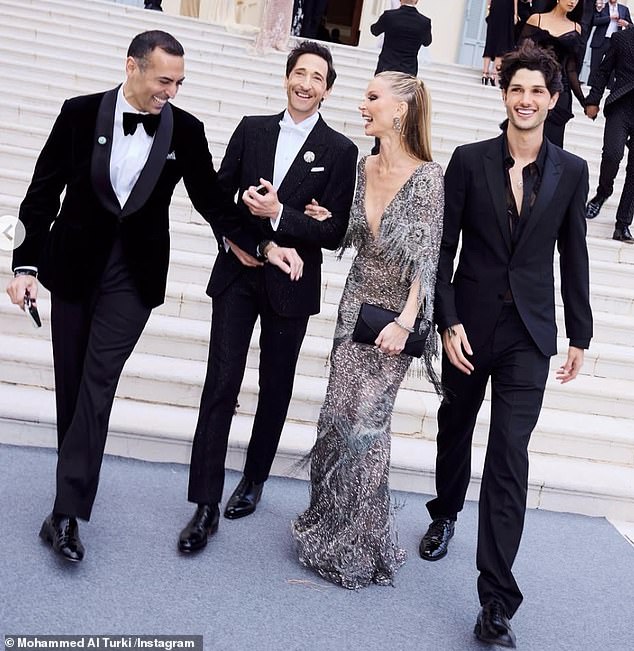 Two-time Oscar winner Adrian Brody (centre left) was joined by his stunning partner Georgina Chapman