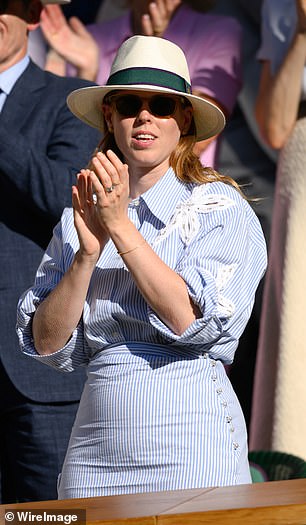The royal looked chic in a blue and white striped number for the outing in London