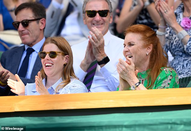 Beatrice and the Duchess of York attend day one of the Wimbledon Tennis Championships