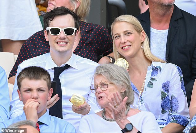 Also seated in the prestigious section - which is thought to be the best viewpoint of the Centre Court - was Lady Gabriella Kingston