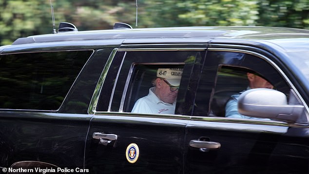 Trump (pictured) has only been seen wearing glasses a couple of times during his two presidential terms