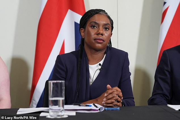 Tory leader Kemi Badenoch, pictured, confirmed they would vote against the Bill, despite supporting a welfare spending crackdown