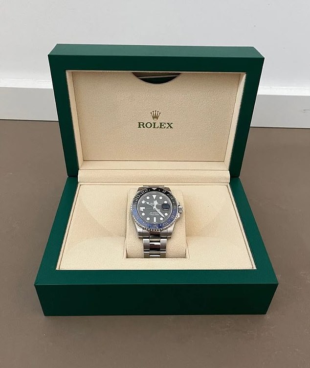 The 34-year-old - who goes by Abdel Hamid on social media - pocketed the money through 37 online appeals made between 2021 and October 2024, a court heard. Pictured: This ¿14,000 Rolex (GMT Master Batman) was reportedly seized from Abdel Hamid's relative's appartment. Abdel Hamid himself had five Rolex watches, the authenticity of which is still being verified.