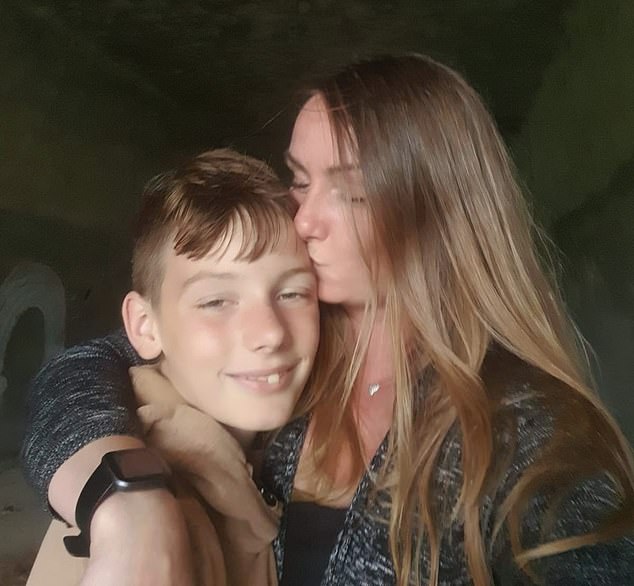 Sebastian (left) was discovered with a sheet around his neck, lying motionless on the stairs of the family's terraced home on Friday evening