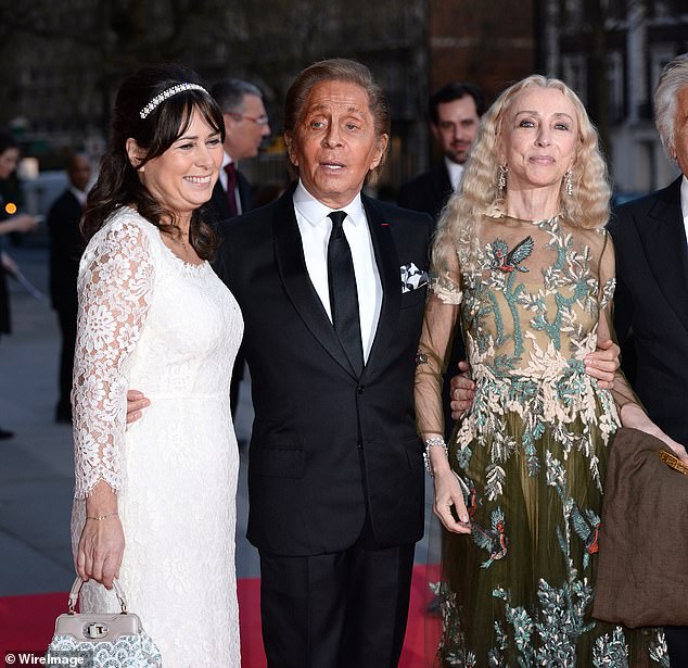 Alexandra, Valentino and the editor of Vogue Italia Franca Sozzani in 2014