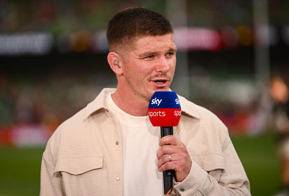 Owen Farrell, former England and British & Irish Lions fly-half, during a television interview.