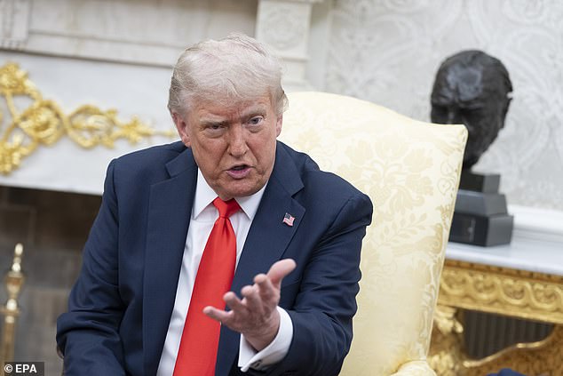 'Elon and I had a great relationship.’ Had? Uh oh, I thought. ‘I don’t know if we will anymore.’ Oh no, mom and dad are fighting! (Trump is pictured on June 5 as he made remarks about Musk).