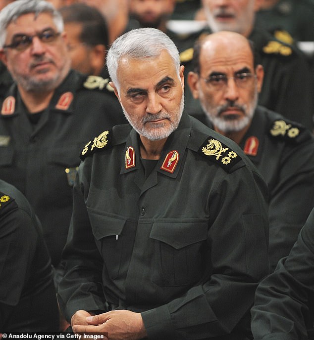 Ever since January 2020, when Trump authorized a drone strike to assassinate Qasem Soleimani (pictured in 2016), commander of Iran's Quds Force, the regime's terrorist-supporting foreign legion, Trump has gone in fear that Iran would try to assassinate him