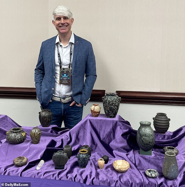 Matt Beall, CEO of Bealls Stores, has spent the last three years acquiring 85 hard-stone vessels carved from granite, limestone and quartz. He showcased his collection at the Cosmic Summit, a conference on alternative history held in North Carolina