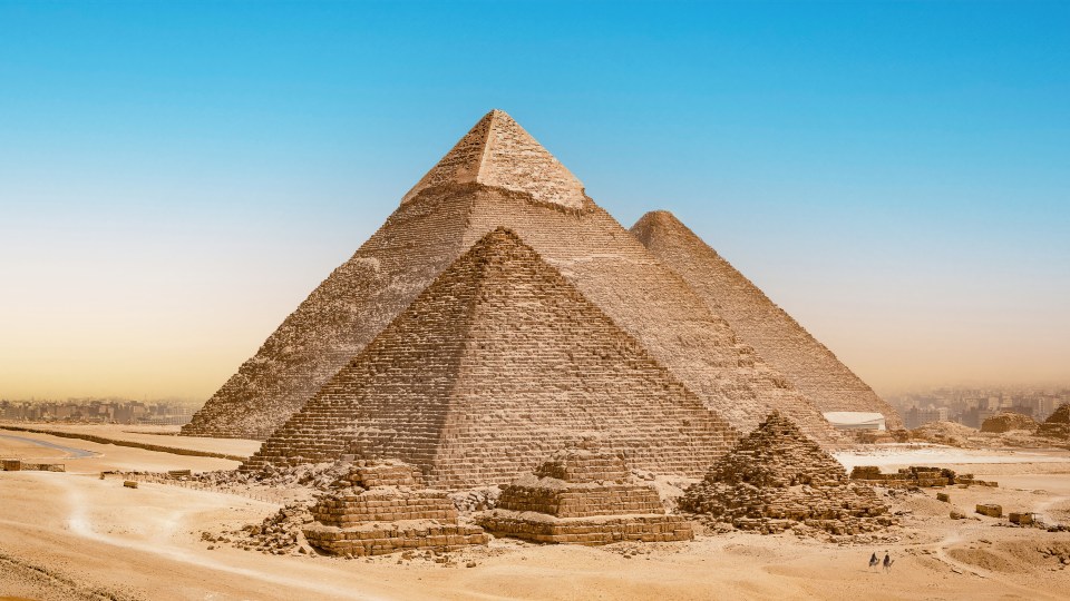 The Giza pyramids in Egypt.