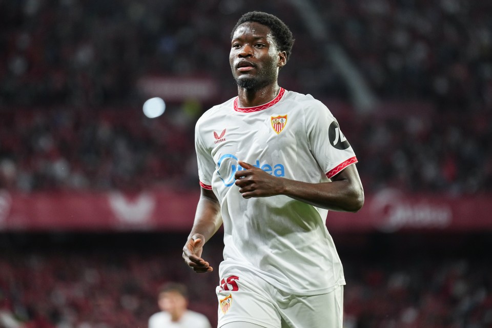 Lucien Agoume of Sevilla FC during a La Liga match.