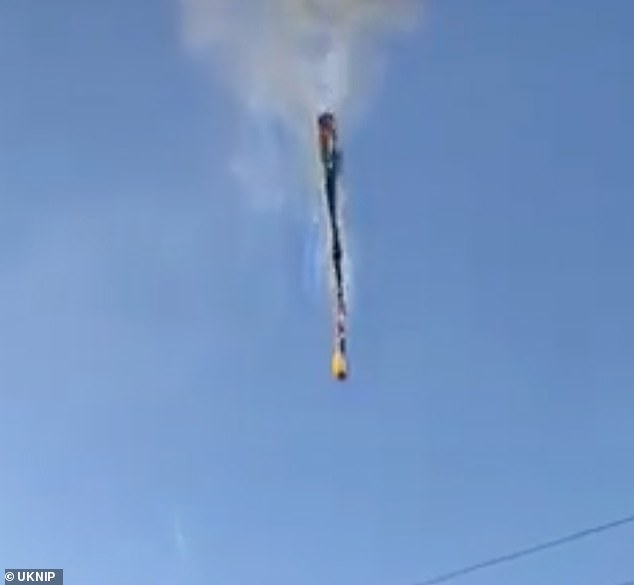 At least eight people have died after a hot-air balloon burst into flames and plunged to the ground in Brazil (pictured) - as it is claimed two miraculously survived