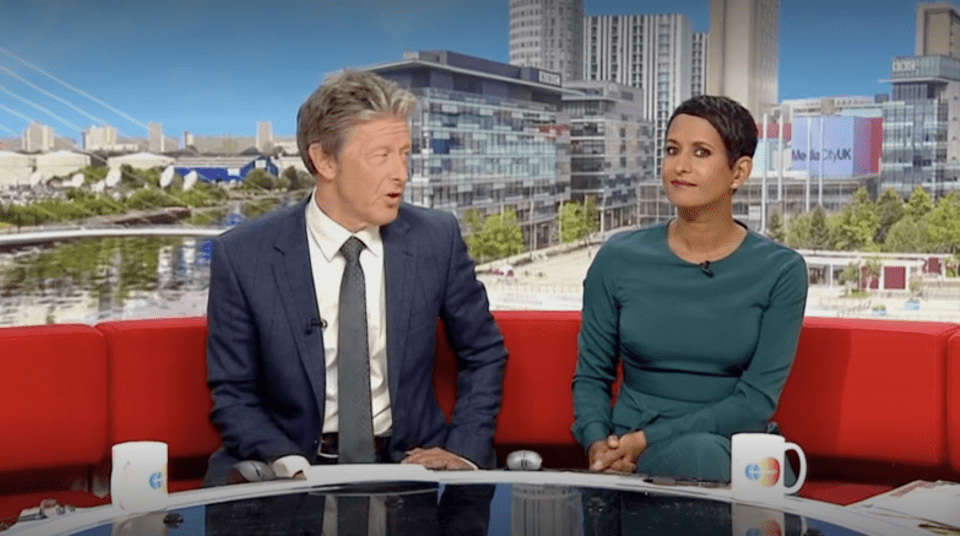 Charlie Stayt and Naga Munchetty on BBC Breakfast.
