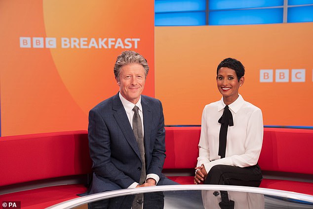 Earlier this month, the corporation were reported to have launched a bullying probe into its flagship Breakfast show, which was branded 'toxic' behind the scenes. Tensions have been said to be 'rife' between hosts and Charlie Stayt and Naga Munchetty (pictured)