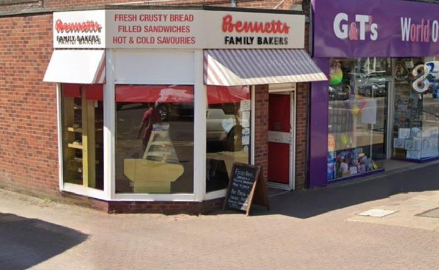 Bennett's Family Bakers storefront in Broadstone.