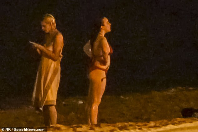 Billie Eilish went for a late night dip with some pals in Barcelona over the weekend where she wore a red bikini