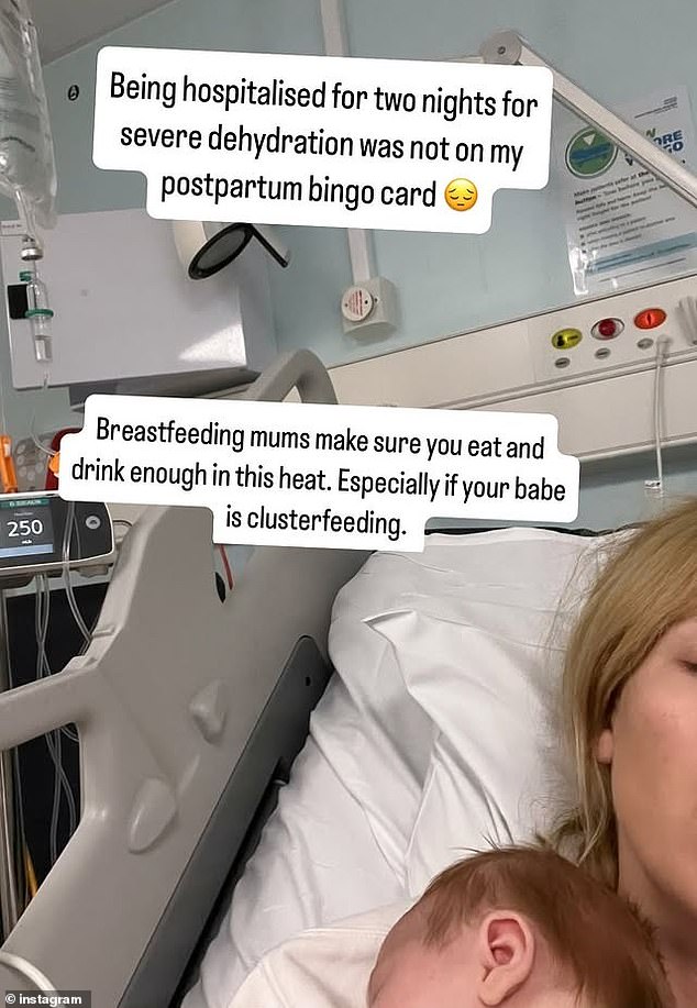 Carrie Johnson has revealed she was rushed to hospital with severe dehydration caused by the hot weather