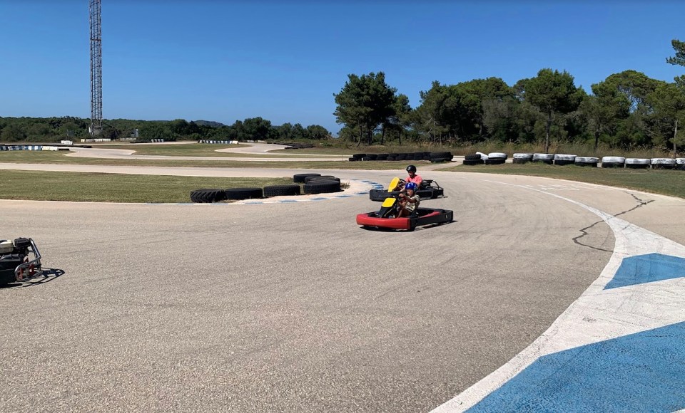 Go-karts on a track.