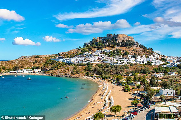 The 68-year-old man was tragically found dead on a beach in Lindos on the island of Rhodes on Thursday afternoon (File image of Lindos)
