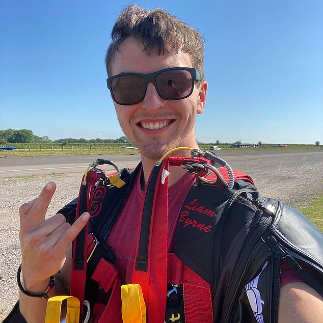 Liam Byrne, 24, was critically injured on the Gitschen mountain in Switzerland