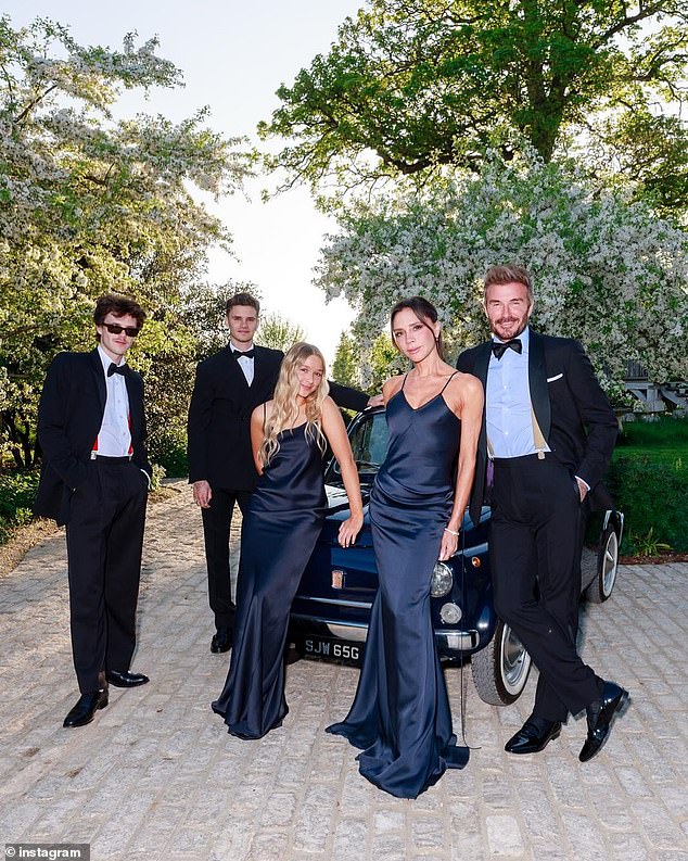 It comes after Brooklyn appeared to publicly fail to acknowledge Father's Day, despite his parents publicly reaching out (David is pictured with his family at his birthday celebrations)