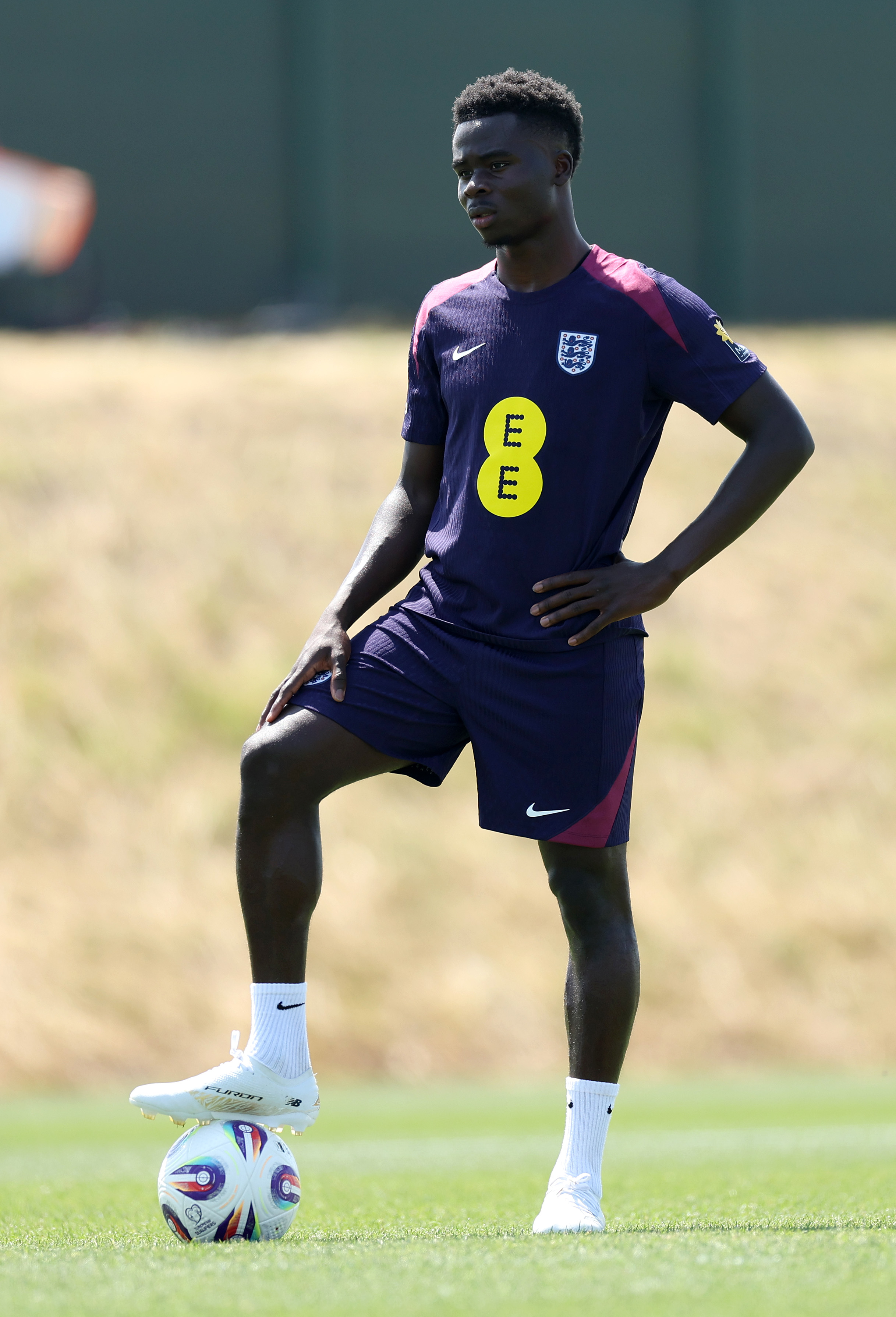 Bukayo Saka of England during a training session.