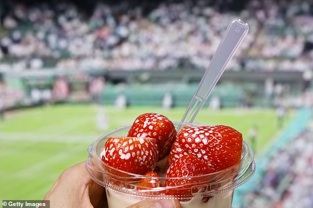 Some 1.92million strawberries are eaten during the tournament each year (file image)