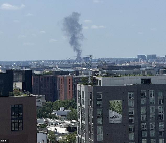 The smoke could be seen from the other side of the city in the northeast suburbs
