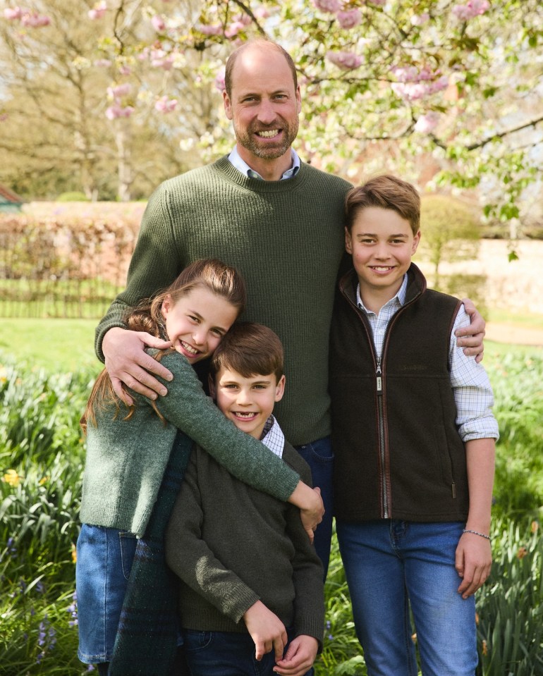 Prince William with his three children.
