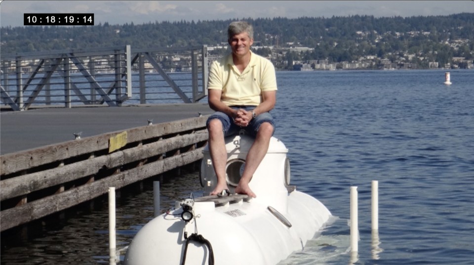 Stockton Rush sitting on the Titan submersible.