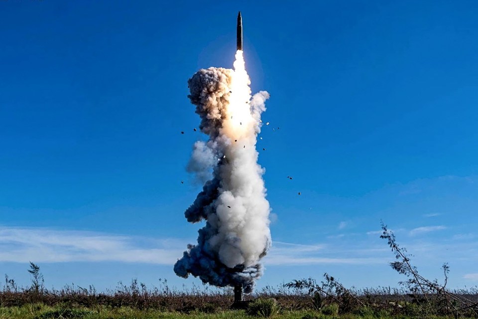 Intercontinental ballistic missile launch.