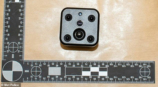 A hidden spy camera that the rapist used to record his crimes
