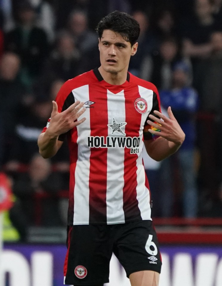 Christian Norgaard of Brentford FC during a Premier League match.