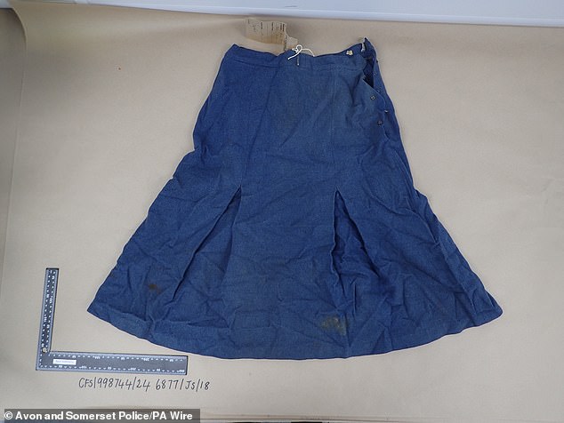 Pictured: The blue skirt Ms Dunne was wearing when she died