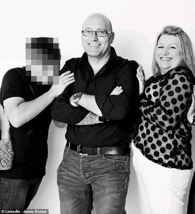 Brown is pictured with his wife Nina Brown, who was listed as a company director. The case against Nina was formally discontinued in court